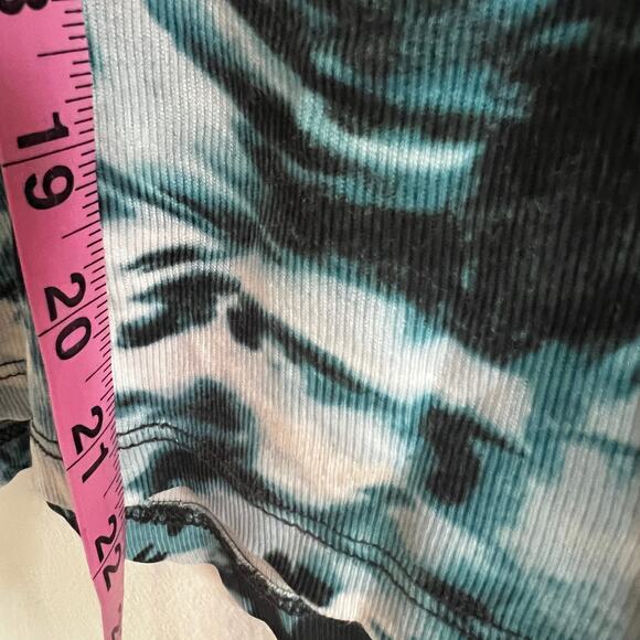 Vintage Blue Floral Grunge Top, Y2K Indie Sleaze 90s Coquette Large Goth‎ - Picture 5 of 6